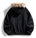 Men's Fuzzy Sweatshirt With Printed Zipper - Trendy Style_viptrois.com