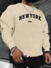 Men's Loose Casual Fashion New York USA Letter Pattern Printed Round Neck Long Sleeved Sweatshirt For Autumn And Winter_viptrois.com