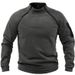 Men's Fleece Pullover Sweatshirt - 280g Heavyweight Tactical Outdoor Hoodie, Loose Fit, Solid Color, Long Sleeve, For Sports & Casual Wear (Black,_viptrois.com
