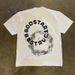 250g Heavyweight Pure Cotton American Retro Unisex Short Sleeve T-Shirt English Circle Print Casual Loose Fit for Couples_viptrois.com