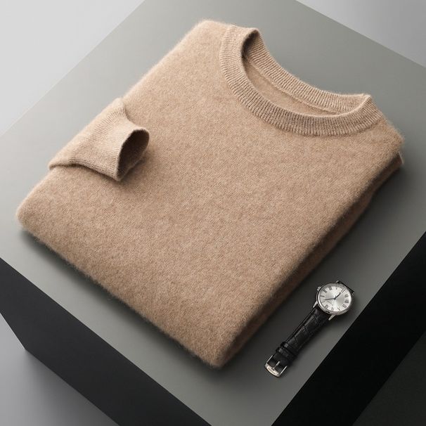 Pure Autumn Winter Pure 100% Wool Half Turtleneck Pullover Thickened Plus Size Cashmere Sweater Men Inner Layer Base Shirt_viptrois.com