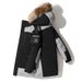 Korean Style Thickened White Goose Down Parka For Men, Long Length Hooded Coat With Fur Collar, Unisex Winter Jacket_viptrois.com
