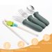 Mother & Kids 304 Stainless Steel Children's Knife, Fork, Spoon And Chopsticks 4 Piece Set Silicone Handle Baby Eating Spoon Training Chopsticks Set_viptrois.com