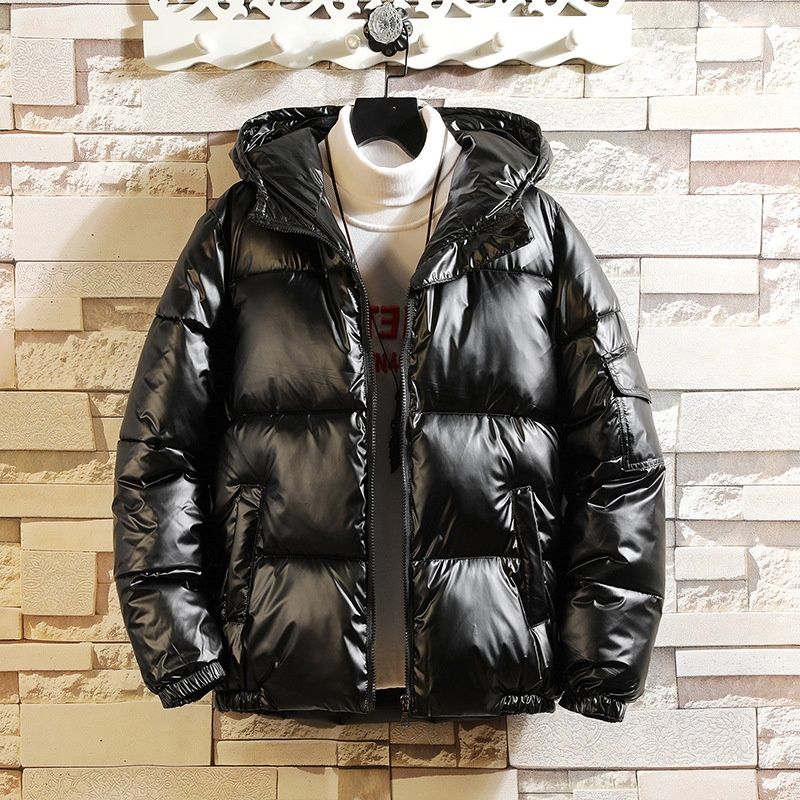 New Hooded Down Cotton-padded Jacket, Thickened Winter Cotton-padded Jacket, Fashionable And Trendy Men's Warm Shiny Cotton-padded Jacket_viptrois.com