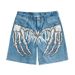 Men's Clothing Personalized Digital Printing Pattern Design Denim Shorts Men's High Street Fashion Brand Pants_viptrois.com