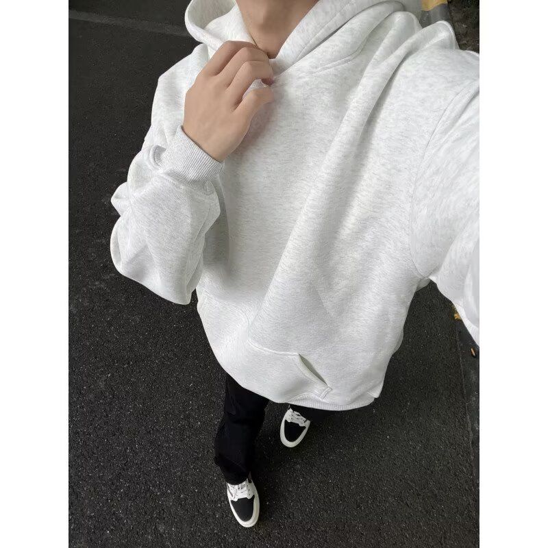 New Solid Color Hooded Sweatshirt With Simple And Comfortable Temperament, Fashionable And Versatile Loose Top_viptrois.com