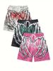 Elastic Waist Jogging Shorts Swim Trunks Board Shorts Summer New Beach Shorts With Hand 3D Print Y2k Shorts For Men_viptrois.com