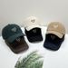 New autumn and winter corduroy heart embroidered baseball hat for women ins casual versatile face small duckbill cap for men_viptrois.com