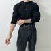Spring And Autumn New Long Sleeve Knitted Sweater Men's Light Mature Slim Fit T-shirt_viptrois.com