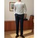 New Striped Long Sleeved Knitted Sweater For Men, Slim Fit With Fine Needles For Inner Wear_viptrois.com
