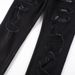 Men Snake Embroidery Jeans Skinny Tapered Stretch Denim Pants Streetwear Holes Ripped Leather Patch Patchwork Trousers_viptrois.com