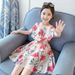 Mother & Kids Girls 2024 summer new Korean style floral chiffon dress for little girls short-sleeved baby princess dress_viptrois.com