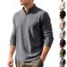 Men's Clothing Half-Zip Stand Collar Pullover Sweatshirt Small Check Pattern Breathable Polyester Lightweight Comfortable Casual Sports_viptrois.com