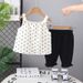 2025 Girls' Baby New Summer Casual Simple Strap Skirt Short Sleeve Fashion Two Piece Set_viptrois.com