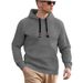 Men's Clothing Foreign Trade New European Size Men's Casual Pullover Jacquard Sweatshirt Plaid Hooded Large Pocket Sweatshirt_viptrois.com