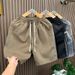 Fashionable Casual Ice Silk Five Point Shorts For Men Summer Thin Style Trendy Sports Mid-Length Cargo Breeches_viptrois.com