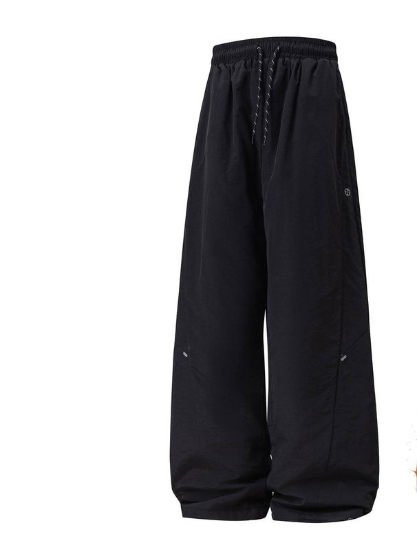 Men’s All-Season Water-Repellent Trousers – Winter-Ready Cotton Blend, Split Pleat Design (Black/Iron Gray, M-XXXL)_viptrois.com