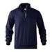 Men's Jacquard Pullover Sweatshirt Stand Up Collar Zip Up Jacket Loose Fitting Heavyweight Long Sleeved T-Shirt - Black/Gray Polyester_viptrois.com