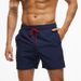 New Men's Solid Color Four-Piece Casual Shorts With Zippered Pockets, Beach Pants With Four-Sided Elasticity, Sports Shorts_viptrois.com