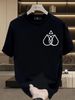 Men's 100% Cotton Short Sleeve T-Shirt With Minimalist Green Geometric Logo, Casual Loose Fit, Streetwear Style_viptrois.com