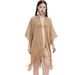 Unisex Cuff filigree tassel cape women's solid color summer transparent thin shawl_viptrois.com