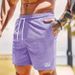 Men's Clothing Solid Color Lace Up Sports Pants Corduroy Simple Five Point Shorts Men's Shorts Casual Pants_viptrois.com