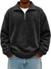 2025 Autumn And Winter New European And American Men's Semi-zipper Solid Color Old Sweater, Casual Loose Lapel Sweater Men_viptrois.com