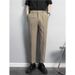Men's Clothing Slim Straight Anti Wrinkle Suit Trousers Men's Non Iron Business Casual Trousers Advanced Drape Black Nine Point Small Suit Trousers_viptrois.com