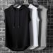 High Street Hooded Vest For Men Summer Fitness Training Basketball Shoulder Vest Trendy American Style Vintage Sleeveless T-Shirt_viptrois.com