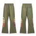 Men's Clothing trade autumn and winter new American high street sweatpants flame print loose sweatpants trousers_viptrois.com