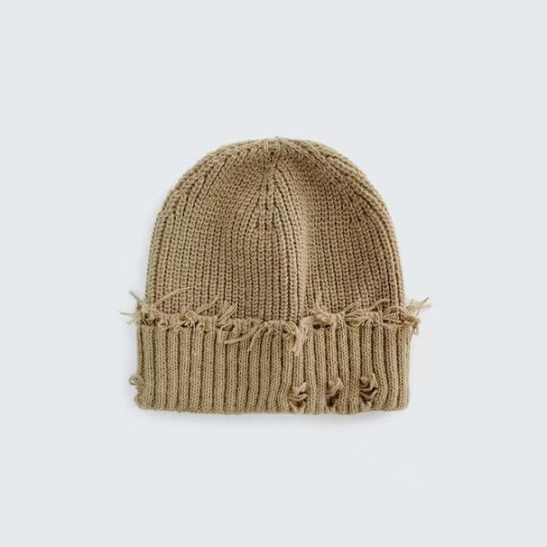 2026 Korean Fashion Perforated Knitted Cold Hat Fashionable Versatile Perforated Hat_viptrois.com