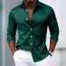 2027 Spring Summer Fashion Men Lapel Pure Color Single-Breasted Long Sleeve Casual Shirts S-3XL_viptrois.com