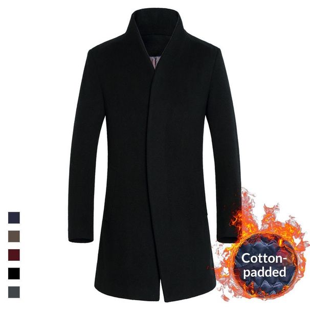 Loom Loom 2023 European And American Autumn Winter Wool Coat Jacket Korean Style Slim Fit Padded Thickened Woolen Men's Clothing_viptrois.com