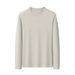 Pure Cotton Long Sleeve 230g Round Neck Base Layer For Men Versatile Solid Color Men's T-Shirt With Embroidered Logo_viptrois.com