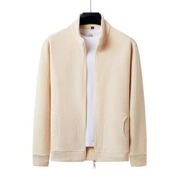 Men's Clothing Fleece Zip-Up Jacket Winter Warm Windproof Casual Outerwear For Middle-Aged Men – Lightweight & Stylish (Green, White, Brown, Beige)_viptrois.com