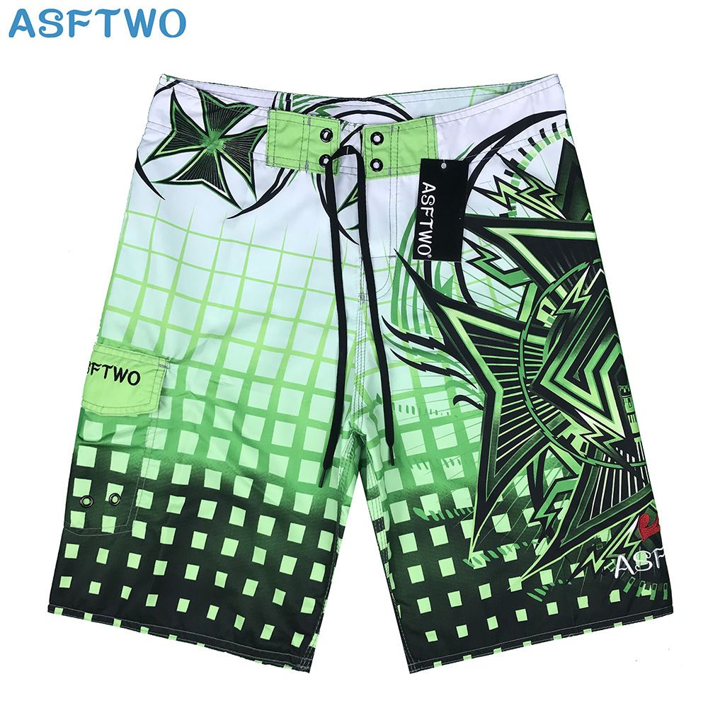 Men's Casual Travel Shorts Plaid Color Printing Quick-Drying Surfing Beach Pants_viptrois.com