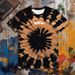 Men's Clothing Tie Dye Style Short Sleeved Spiral Cotton Full Print Direct Injection T Shirt Casual T Shirt_viptrois.com