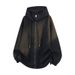 Men's Hooded Zip-Up Sweatshirt - Retro Style Pullover With Jacquard Design, Loose Fit Casual Long Sleeve Outerwear_viptrois.com
