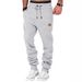 Men’s Casual Sweatpants – Solid Color Drawstring Joggers With Leather Label (Black, Blue, S-XXXL)_viptrois.com