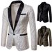 Men's Color Matching Suit European Size Casual Suit Jacket Large Body Jacquard Performance Suit Jacket For Men_viptrois.com