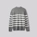 Nordmann APO Clothing|Cross-Border Men's Sweater High-End Loose Turn-Down Collar Color-Block Striped Polo Knit Long Sleeve Top_viptrois.com