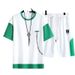 Men's Summer Two-piece Suit Korean Style Fashion Trend Teenagers Loose Trendy Brand Embroidered Short-sleeved T-shirt Shorts_viptrois.com