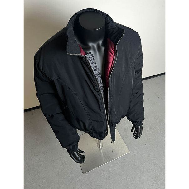WESSK Three Fantasy Snakes YKK Zipper Water-Resistant Stand Collar Men's Autumn Winter High-End MA1 Flight Cotton Jacket_viptrois.com