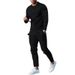 Men's Sportswear Set - Long Sleeve T-Shirt & Pants For Outdoor Activities, Breathable & Comfortable, Multiple Colors (Gray, Black, Blue, Green)_viptrois.com