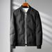 Men's Premium Quilted Down Jacket – 600FP 90% White Duck Feather Baseball Collar Coat, Business Casual Outerwear (Black/Khaki/Grey/Blue/Caramel)_viptrois.com