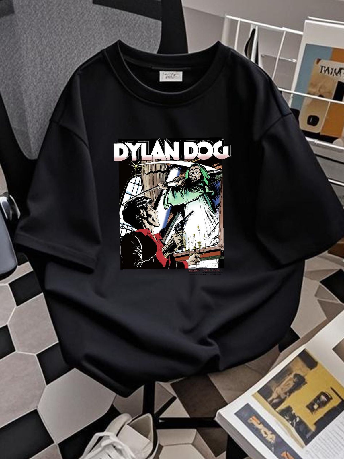 Vintage 1991 Dylan Dog T Shirt 90s 1990s Italian Horror Comics Graphic Versatile Homme Slightly Soft Stylish Comfortable Breathable Casual_viptrois.com