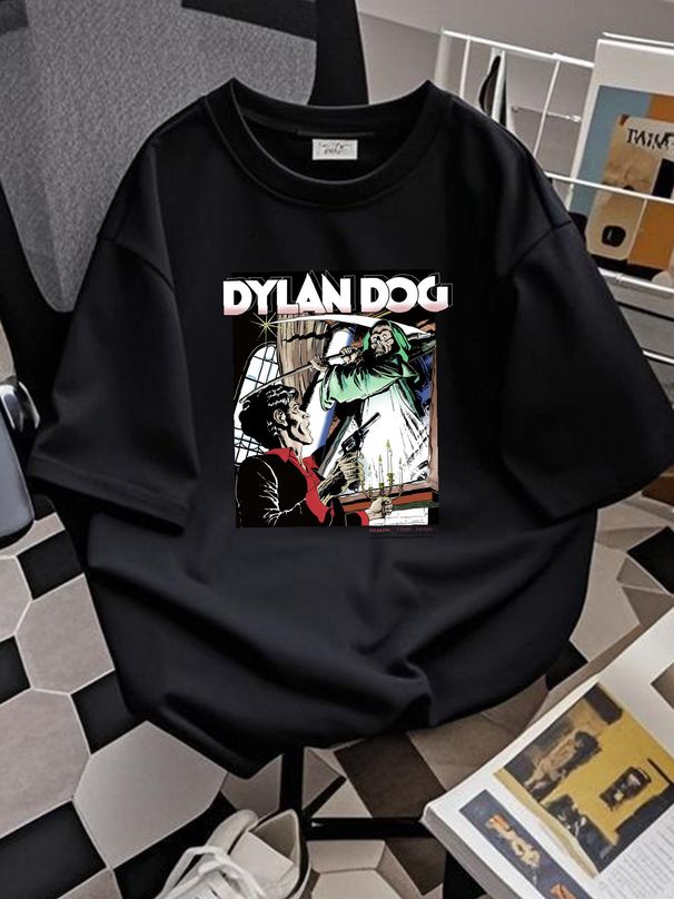 Vintage 1991 Dylan Dog T Shirt 90s 1990s Italian Horror Comics Graphic Versatile Homme Slightly Soft Stylish Comfortable Breathable Casual_viptrois.com