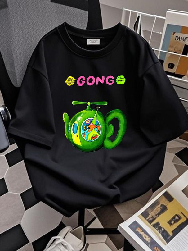 Gong Rock Band Daevid Allen T-Shirt Flying Teapot Didier Malherbe Pip Pyle Stretched Unisex Homme Comfortable Stylish Soft Slightly Casual Summer_viptrois.com