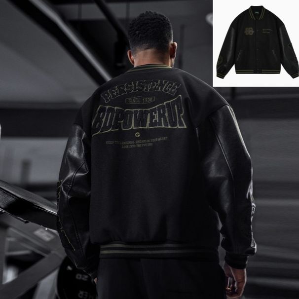 Men's Clothing Retro Street Fashion Brand Embroidery Patchwork Baseball Uniform Men And Women Autumn And Winter High Street Hip Hop Loose Jacket_viptrois.com