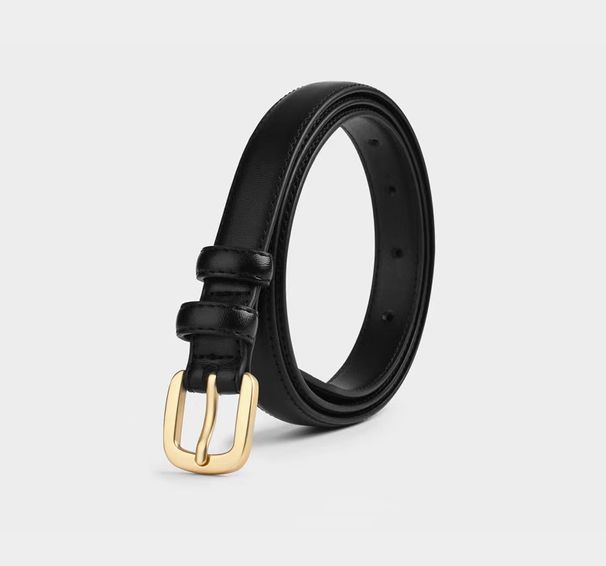 Minimalist Women's Pin Buckle Fashion Versatile Thin Waist Decoration Suit Jeans High-end Black Belt_viptrois.com